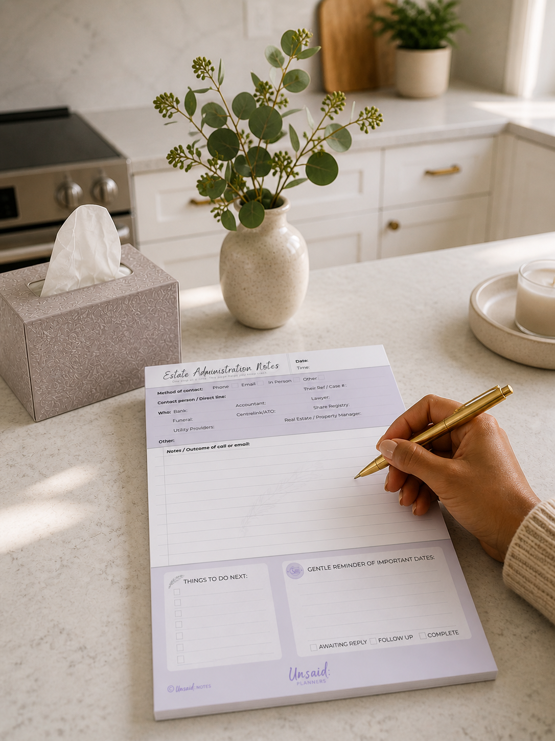 Estate Administration Notepad