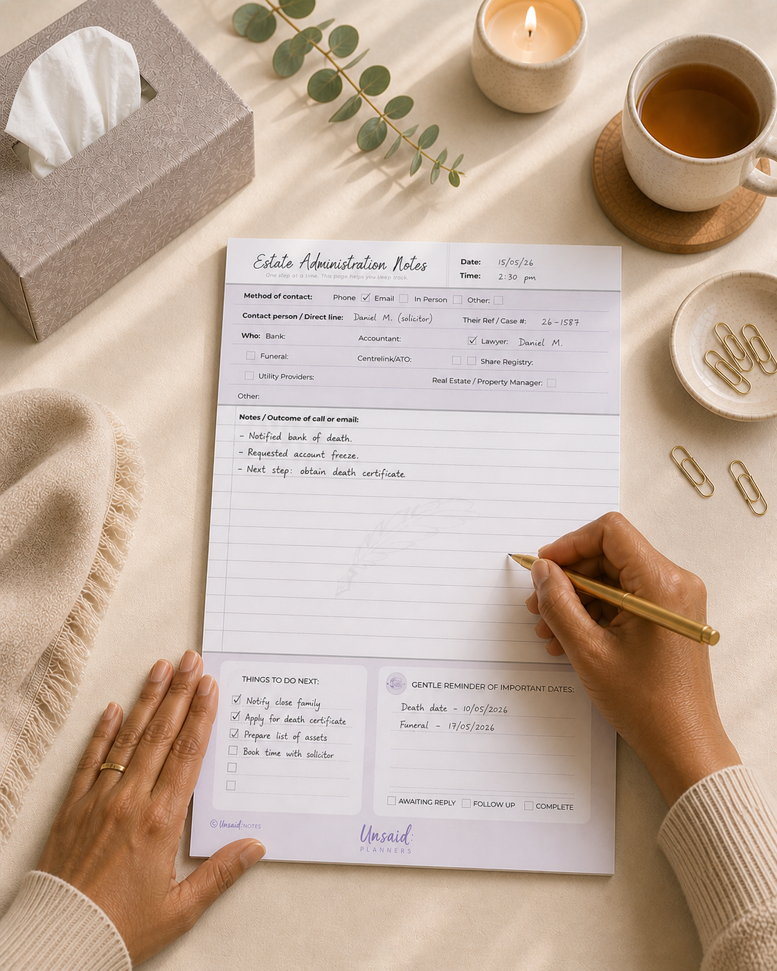 Estate Administration Notepad (Digital Download)